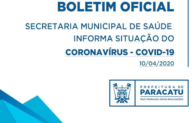  Informativo Kadaesportes desta Sexta Feira 10/04/2020 da Secretária Municipal de Saúde de Paracatu.