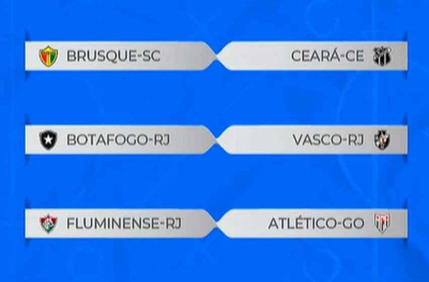  Copa do Brasil: Botafogo e Vasco fazem clássico; confira os outros confrontos da quarta fase.